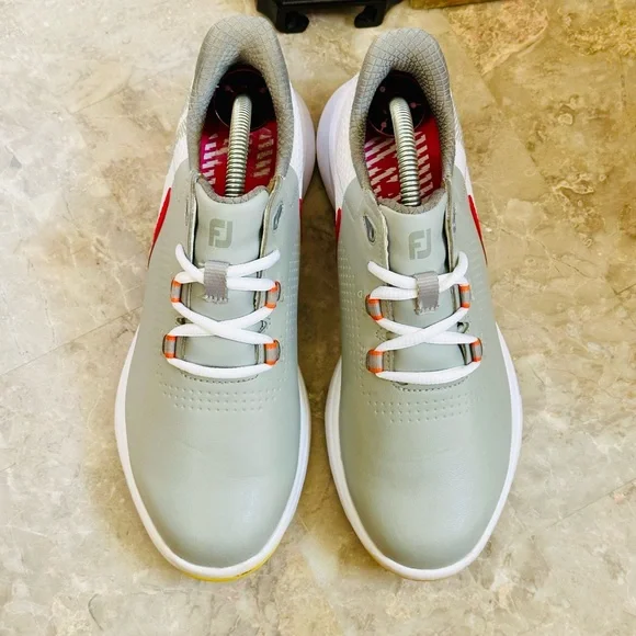 EUC! Footjoy Fuel Womens 6.5M Spikeless Golf Shoes Sneakers Grey/Pink Leather. - Picture 4 of 10